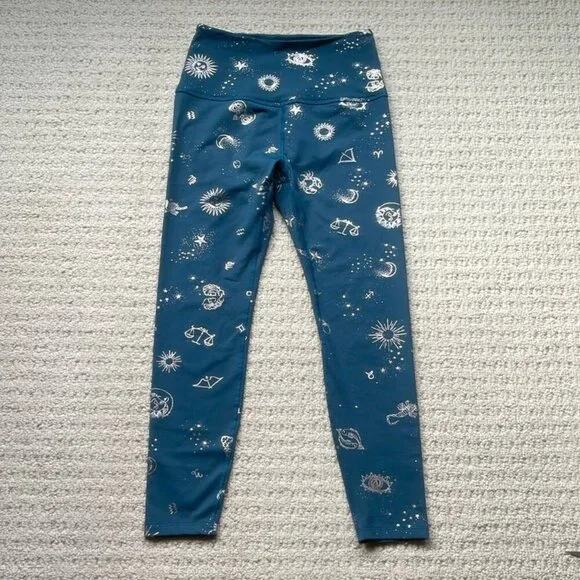 Beyond Yoga Teal Celestial Print Leggings - Picture 2 of 11